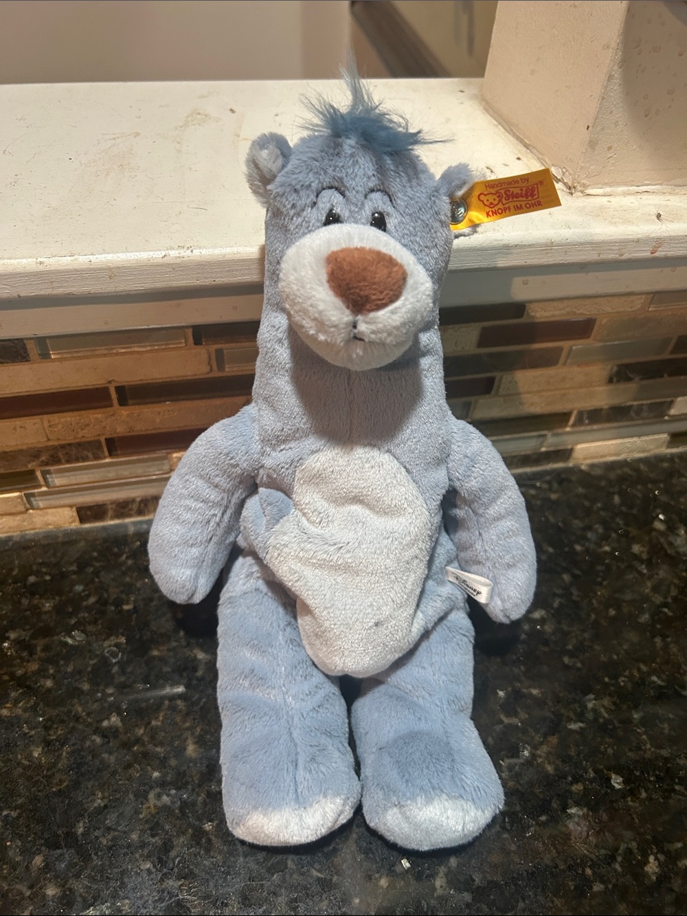 Steiff Baloo Plush Bear Stuffed Animal with Knopf in Ear